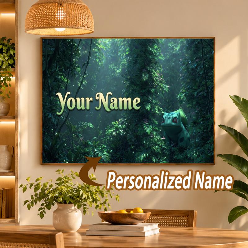 Bulbasaur Custom Name Diamond Painting Personalized 5D Full Drill DIY Diamond Art Home Decor