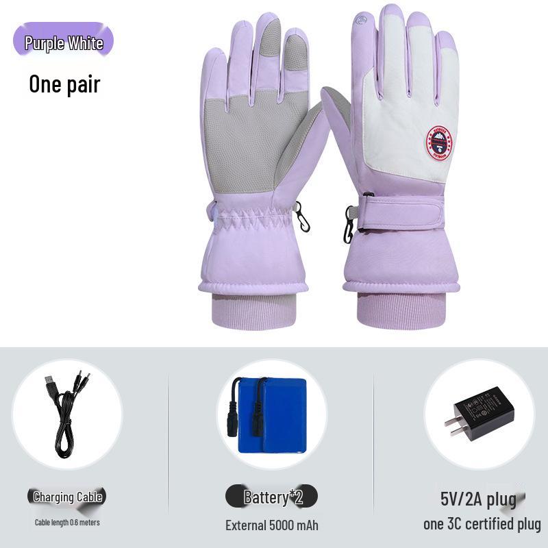 Wireless Rechargeable Waterproof Heated Gloves for Winter Cycling and Motorcycling