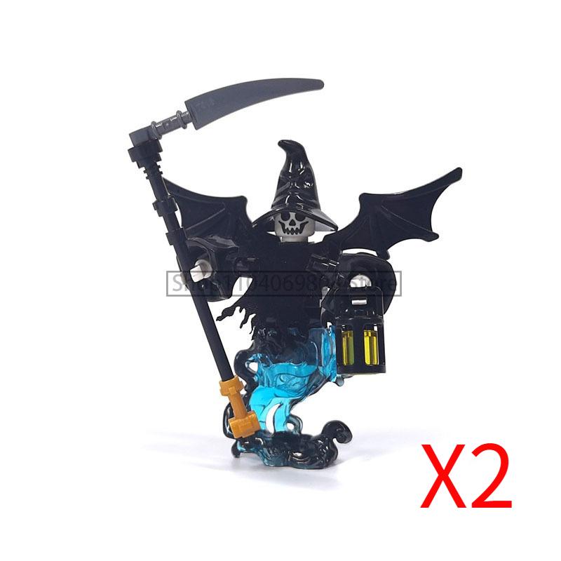 MOC Halloween Building Blocks Skeleton Army Knight Figures Flame Horse Medieval Vampire Furniture Assembly DIY Bricks Toys Gifts