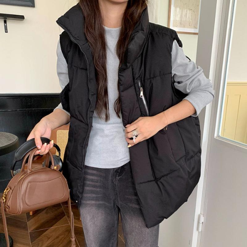 Candy Color Latest Large Size Slimming Korean Style Layered Thick Cotton Vest for Women