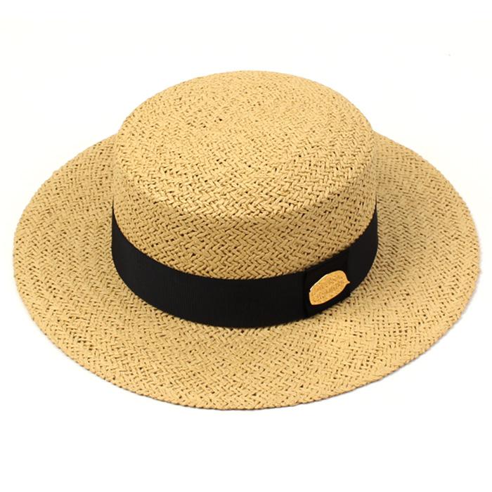 Beige Flat Panama Hat