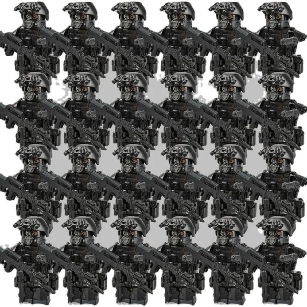 Neue Bausteine, Spezialeinheiten, MOC Militärbausteine, Mini-Humanoide mit Polizei-Bewaffnung, DIY-Zubehör