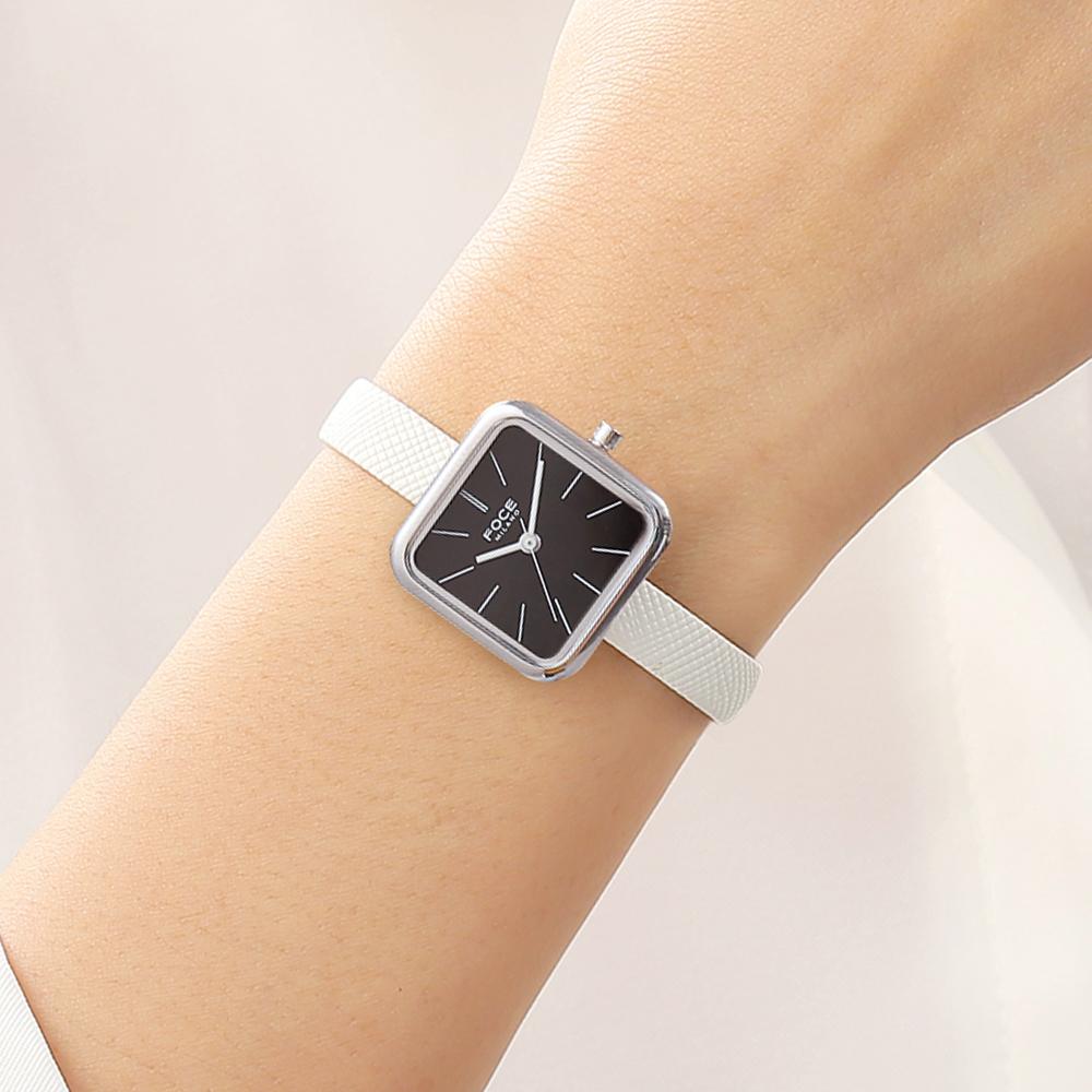 Pocheleidi Women'S Mesh Band & Leather Band Wristwatch 5-Piece Set Fm2014Bk-Set