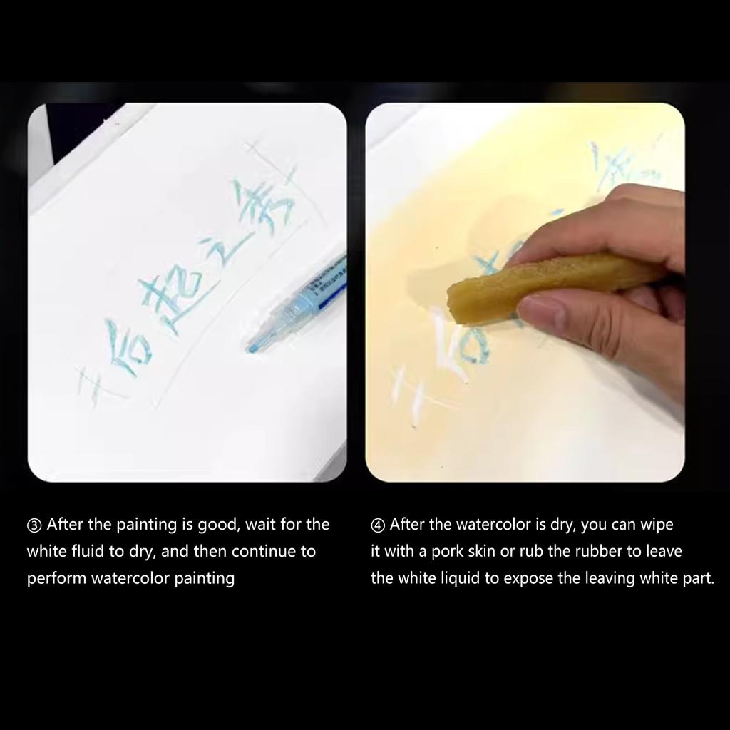 0.7mm/0.3mm Masking Fluid Marker Mark Pen Type Watercolor Masking Liquid White/Blue Glue Covering Liquid Art Supplies