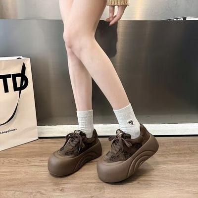 Retro Bread Shoes Women's 2025 Autumn and Winter New Platform Foreign Trade Muffin Shoes Versatile Big Head Sports Shoes