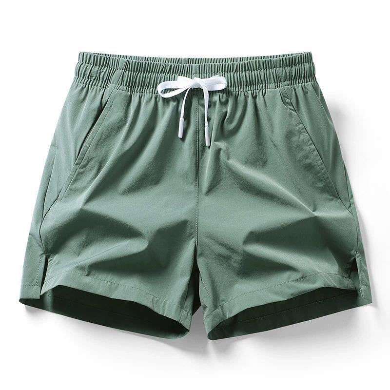 Men's Quick-Dry Ice Silk Summer Shorts - Lightweight, Casual, Four-Point Fit for Running and Fitness.