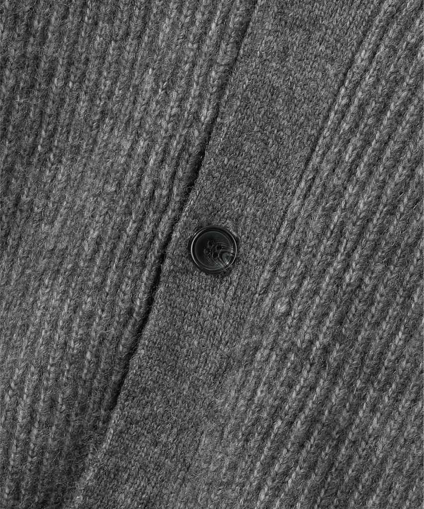 AGOD Hairy Ribbed Knit Cardigan [Heather Grey]