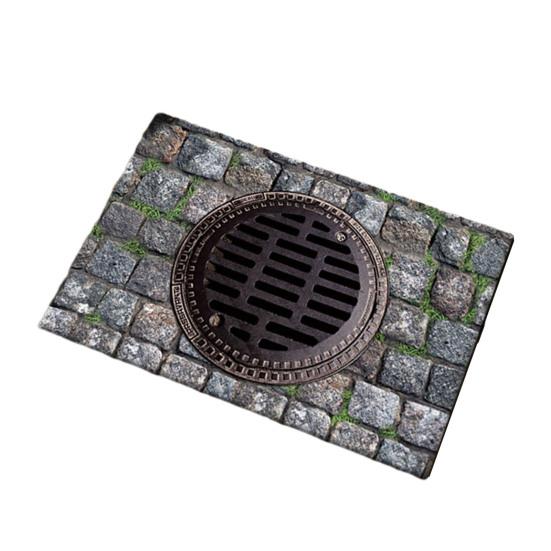 3D Optical Illusion Rug Realistic Visual Trap Doormat Endless Abyss Entrance Rug Non-Slip Floor Mat for Bedroom Bathroom Living Room