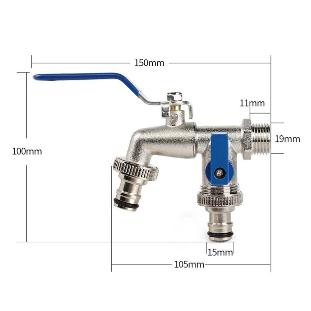 Double Head Valve Switch Garden Watering Tank Tap Connector New Water Splitter Connector  Outdoor