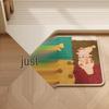 Cartoon Non-slip Bathroom Absorbent Mat - Hemp Woven Toilet Rug