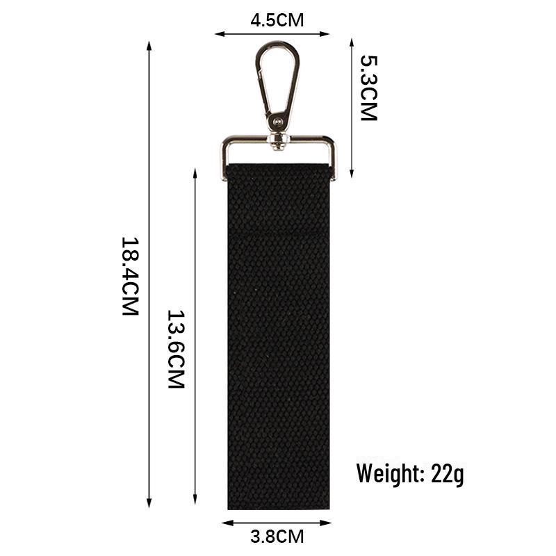 Personalized Pure Cotton Canvas Belt Keychain with Contrast Colors – Handmade INS Style