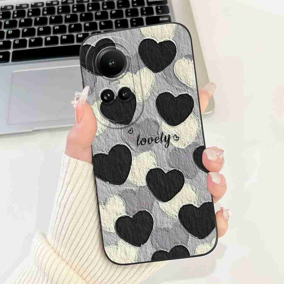 For Oppo Reno10 5G CPH2531 Case Luxurious Rose Cute Rabbit Soft Silicone Cover For Reno10 Pro 5G CPH2525 6.7" Global Phone Shell