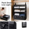 7-in-1 Travel Storage Bags with Hanging Strap, Foldable Mesh for Suitcase and Home, 3-Layer Hanging Bag with Bottom Pocket