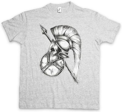 SPARTANISCHE AUSRÜSTUNG T-SHIRT – Sparta Spartaner Schild Speer Helm Leonidas 300