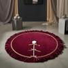 Christmas Tree Skirt with Gold Trim Ruched for Living Room, Hotel Lobby