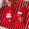 Holiday Theme Gingerbreadman Gloves Knitted Gloves Festival Handwear Lovely Snowman Knitwear Gloves for Daily Use