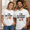 Hungry Couple Christmas T-Shirt - Funny Foodie Matching Festive Holiday Tee Gift