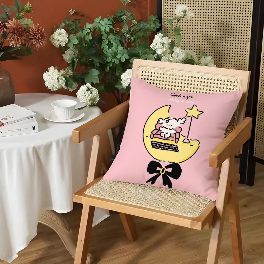 Cartoon Puppy Cushion Cover Silky Short Plush Invisible Zipper Dustproof Sofa Pillow Case for Home Decor