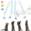Interaktives Saugnapf-Katzen-Spielzeug mit Feder und Kaninchenfellball zur Selbstunterhaltung