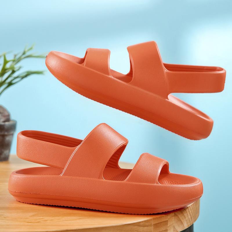 Новые женские сандалии на толстой подошве, летние модные сандалии с мягкой подошвой для пар и шлепанцы, легкая нескользящая пляжная обувь 40-41 оранжевый