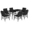 VidaXL Ensemble à Manger de Jardin avec Coussins 7 pcs, Table et Chaises de Patio, Meubles d'Extérieur Terrasse, Moderne, 3212100