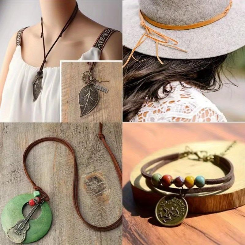 1 Rolle 10m Seil Flach Kunstwildleder Geflochtene Kordel Samt Leder Handgefertigte Schnur für DIY Schmuckherstellung Handarbeitsbedarf