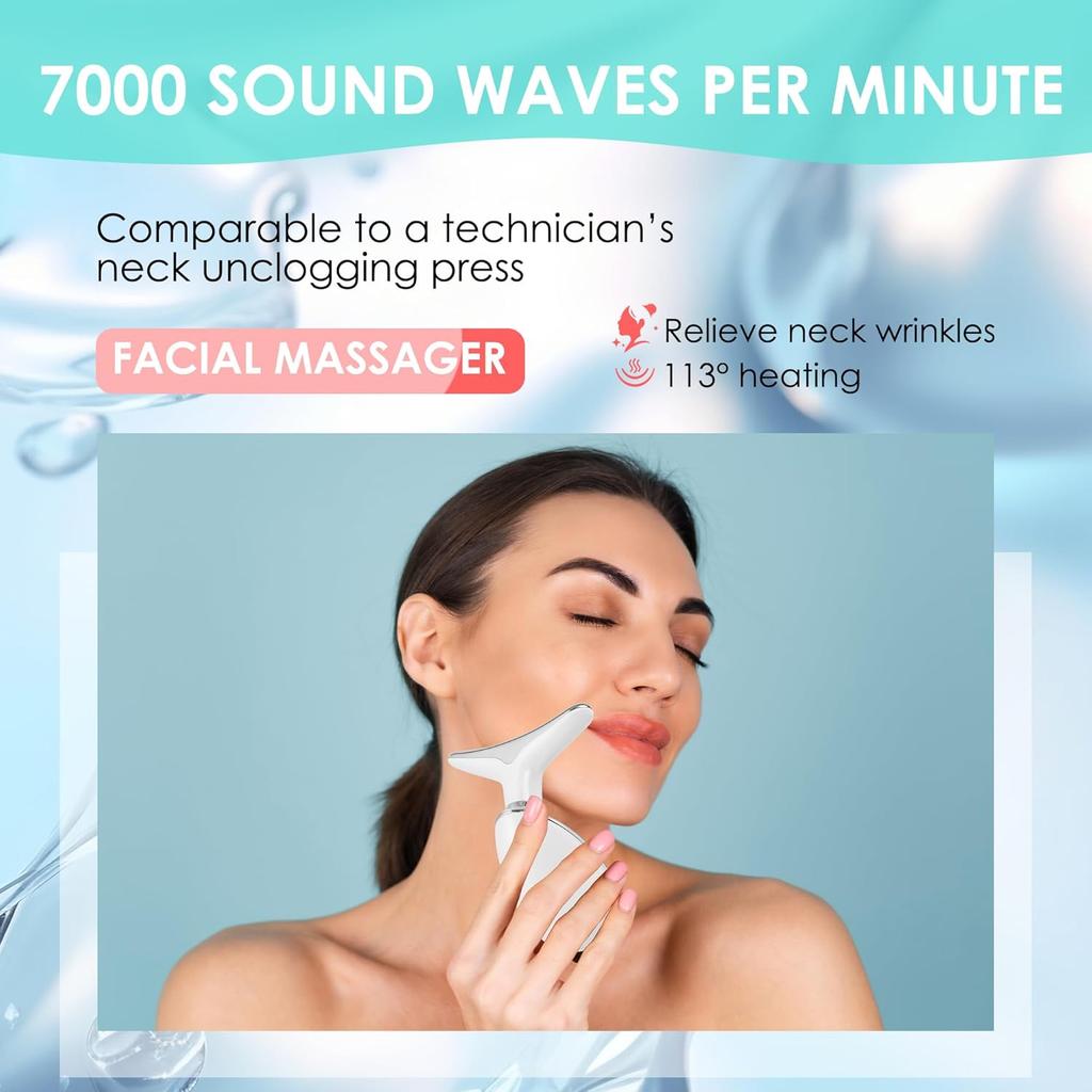 Facialuse MassagingTool Red Light Beauty Device for Facial and Neck Face Sculpting Wand with 7 Color LED Photon Skin Care Tool Ideal Gift