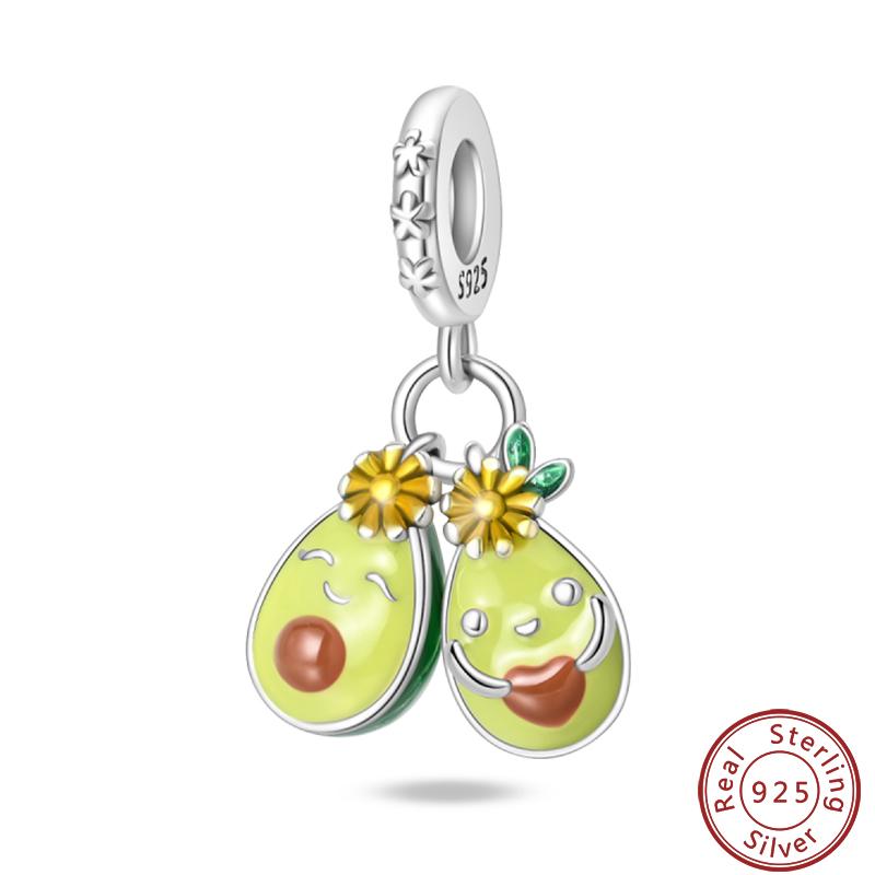 Copper Strawberry Pineapple Avocado Fruit Dessert Series Sweet Charms Beads 3Mm Diy Gift Fine Jewelry