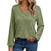 Women's Long Sleeve V-Neck T-Shirt Casual Basic Top for Everyday Wear