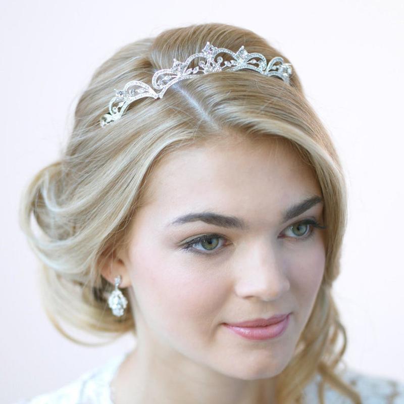 Fashion Diverse Bride Rhinestone Tiaras Crowns Silver Color Crystal Wedding Crown Headpiece Baroque Women Hair Jewelry Diadem