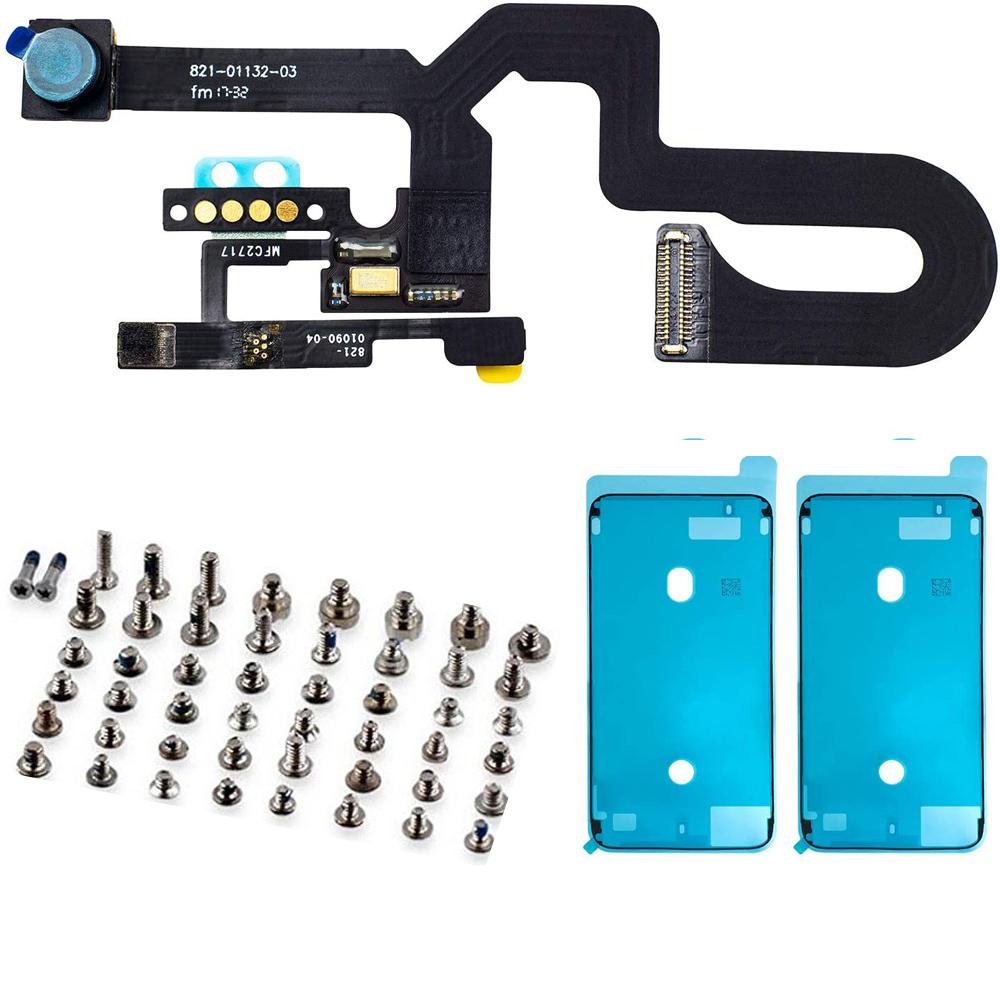 Front Camera Flex Cable With Mic Light Sensor For iPhone 7 7P 8 Plus Replacement Full Set Screw Set + Waterproof Tape