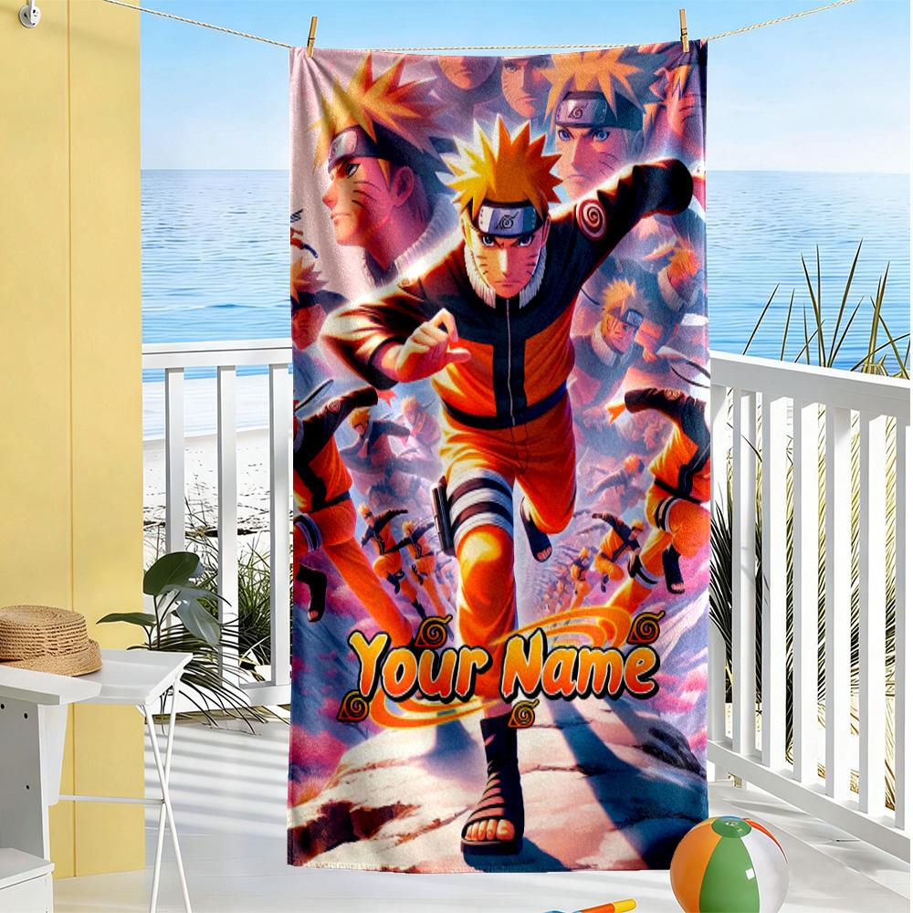 Naruto Character Personalized Name Beach Towel Super Soft Microfiber Quickdry Fabric