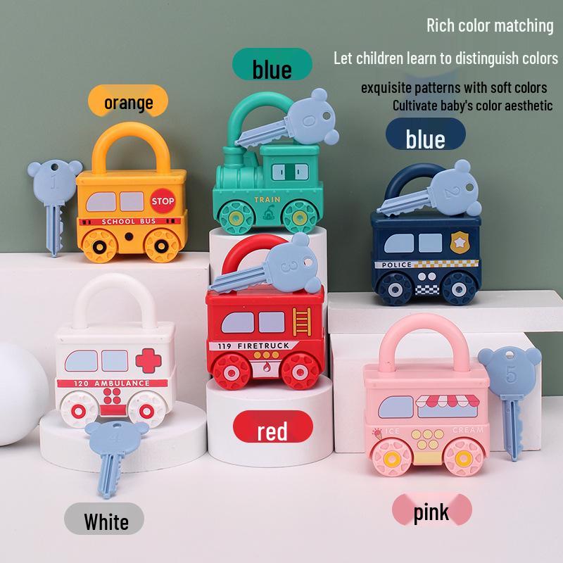 Children's Early Education Number Match Key Lock Toy for Toddlers - Ideal for Ages 1+ (Small Toy Car Design)