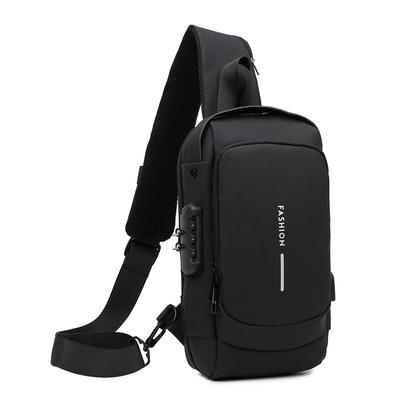Men Multifunction Anti-theft USB Shoulder Bag Crossbody Bag Travel Sling Bag Pack Messenger Pack Chest Bag