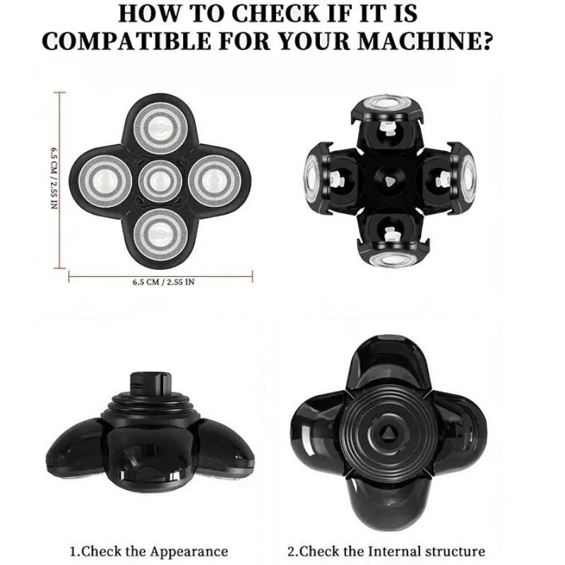 5 Blade Razor Replacement Shaving Heads for Floating Washable Electric 5D Shavers Trimmers Head Shaver Replacement Heads
