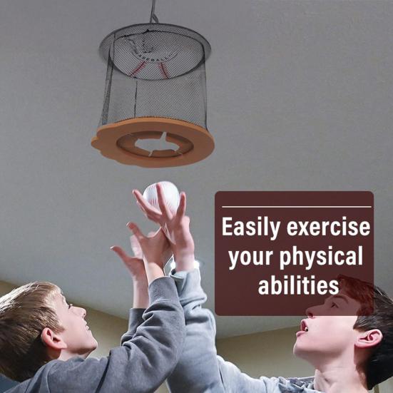Hanging Indoor Baseball Hoop on Ceiling Educational Mini Baseball Game Kids Adults Stress Relief Baseball Goal Toy with Soft Ball