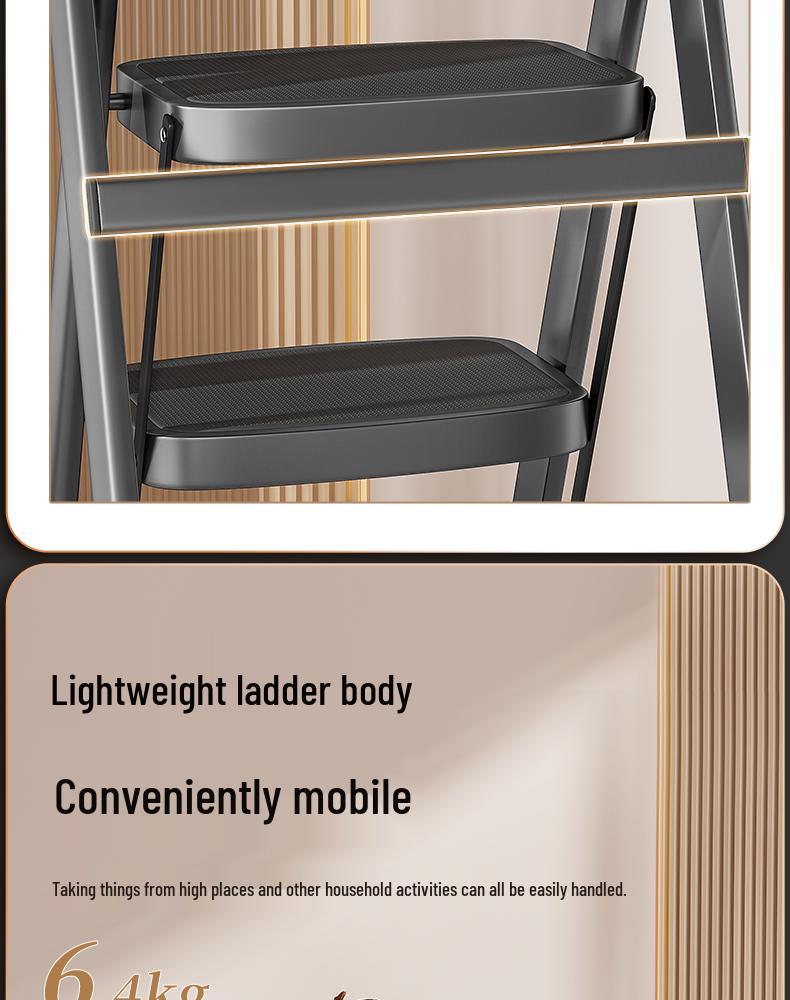Foldable Indoor A-frame Ladder, 4-5 Step, Thickened Portable Staircase