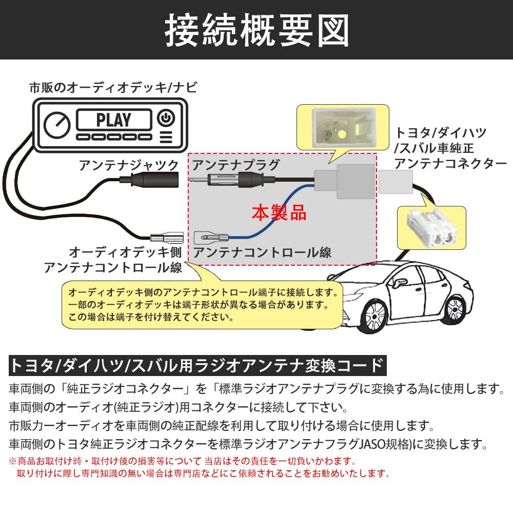 OTORAM Compatible with Toyota Radio Antenna Conversion Connector RAT Conversion Cord Car FM/AM Radio