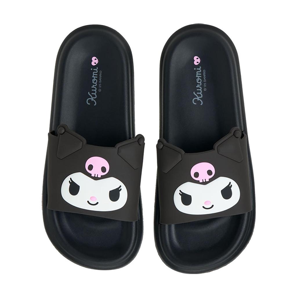 Room for Verandas and Upper PVC Sole EVA 318418 [Sanrio] Face-shaped Sandals, Kuromi, Poolside, Material Resin, Material Resin, Slippers,