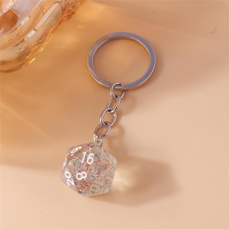 Cuet Resin Geometric Dice Keychain Keyring Pendants for Women Men Car Key Holder Handbag Pendants Charms DIY Jewelry Gifts