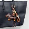 1PC Dachshund Bag Charm Mini Star PU Leather Creative Gift for Women Purse Hanging Chatm Accessories