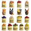 3D Simulated Food Refrigerator Magnet Resin Fruit Bread Fridge Magnet Home Kitchen Office Whiteboard Locker Magnetic Decoration