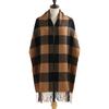 Womens Plaid Scarf Soft Acrylic Knit Wrap Shawl Warm Winter Accessory Long 70x180cm Vintage Style