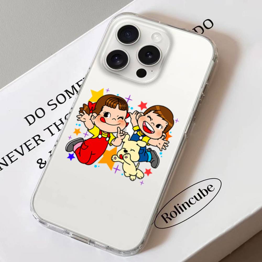 Fujiya Milky Peko Chan Phone Case For IPhone 17 16 15 11 14 12 13 16 Pro Max X XR XS Max Plus Clear Soft Cover
