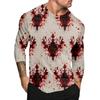 Haut à manches longues raglan imprimé Halloween pour homme