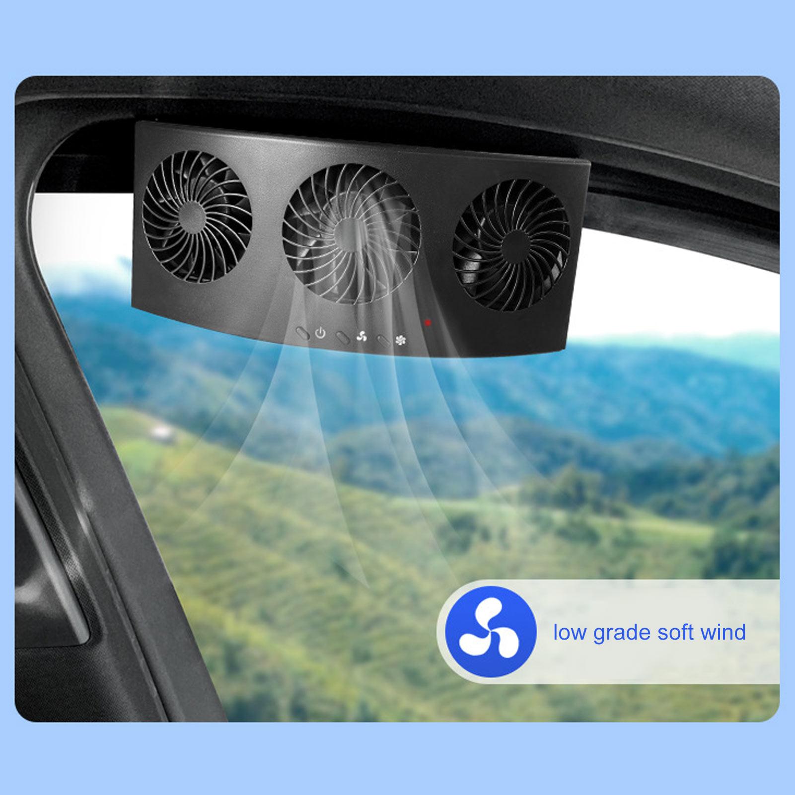 

Car Exhaust Fan 4000 RPM 3 Fans 2 Levels Low Noise Good Ht Dissipation USB Powered Car Fan for All Cars