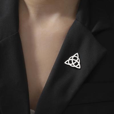 Irish Knot Brooch for Women Men Stainless Steel Shirt Suit Badge Pin Amulet Vintage Accessories Wholesale