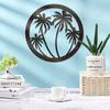 1pc Metal Palm Tree Wall Plaque Decorative Round Wall Art for Outdoor Spaces Stylish Hanging Palm Tree Décor Ideal Wall Sticker