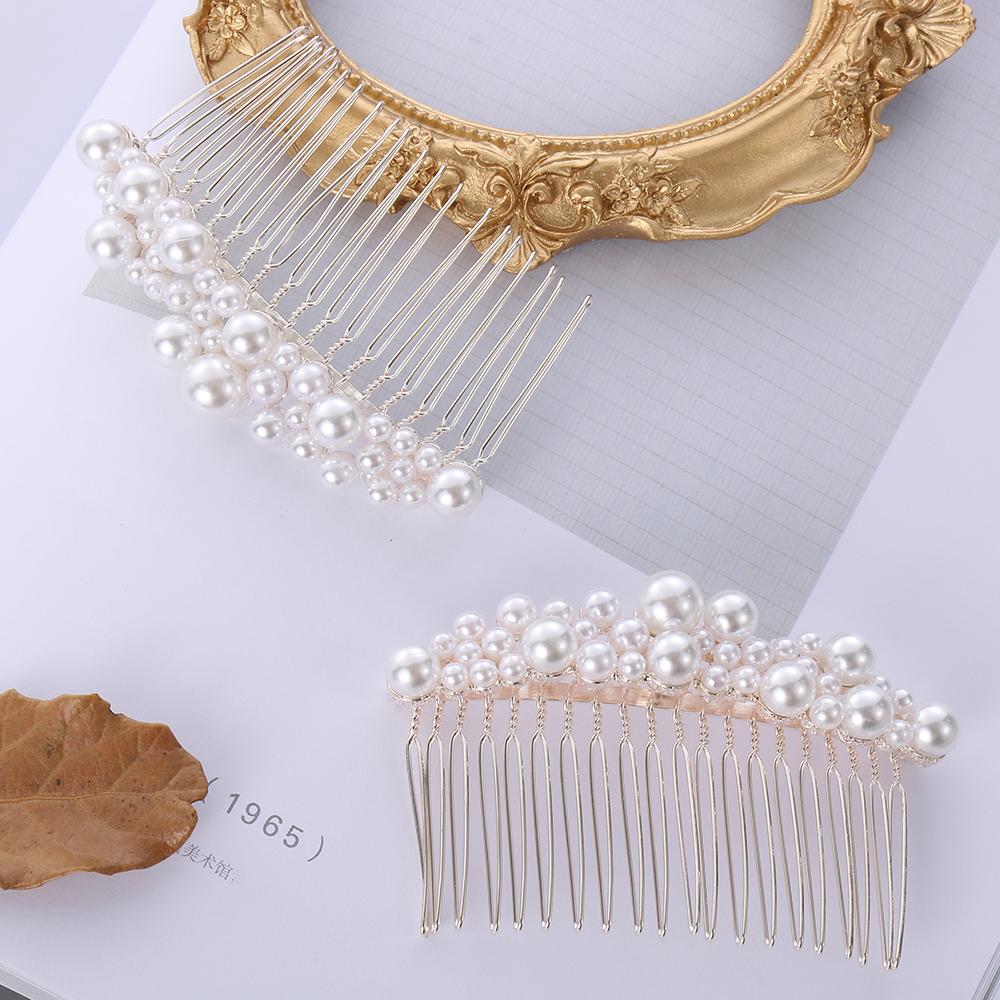 1 PC Women Haircomb Jewelry Hair Ornaments Bridal Headpiece Bride Barrette Hairwear Pearl Hairpin