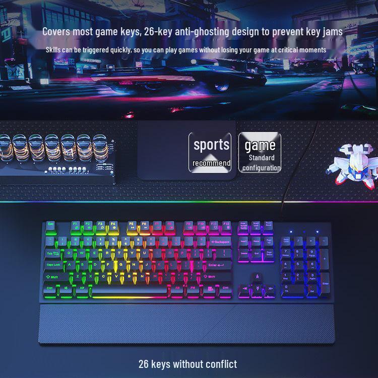 Silent Mechanical-Feel Wired Keyboard and Mouse Set for Desktop, Laptop, Office, and Gaming.